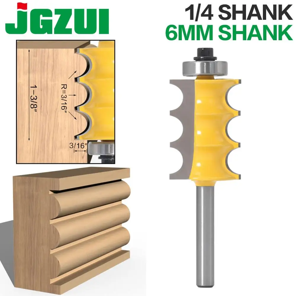 Triplo Bead Coluna Moldagem Router Bit Tenon Cutter Carpintaria Fresas Alta Qualidade Shank mm 1pc