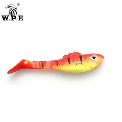 W.P.E 5pcs/pack 80mm Soft Lure Swimbaits 3D eyes Bionic Fishing Lure Shake Silicone Soft Body Lure Wobblers Fishing Tackle