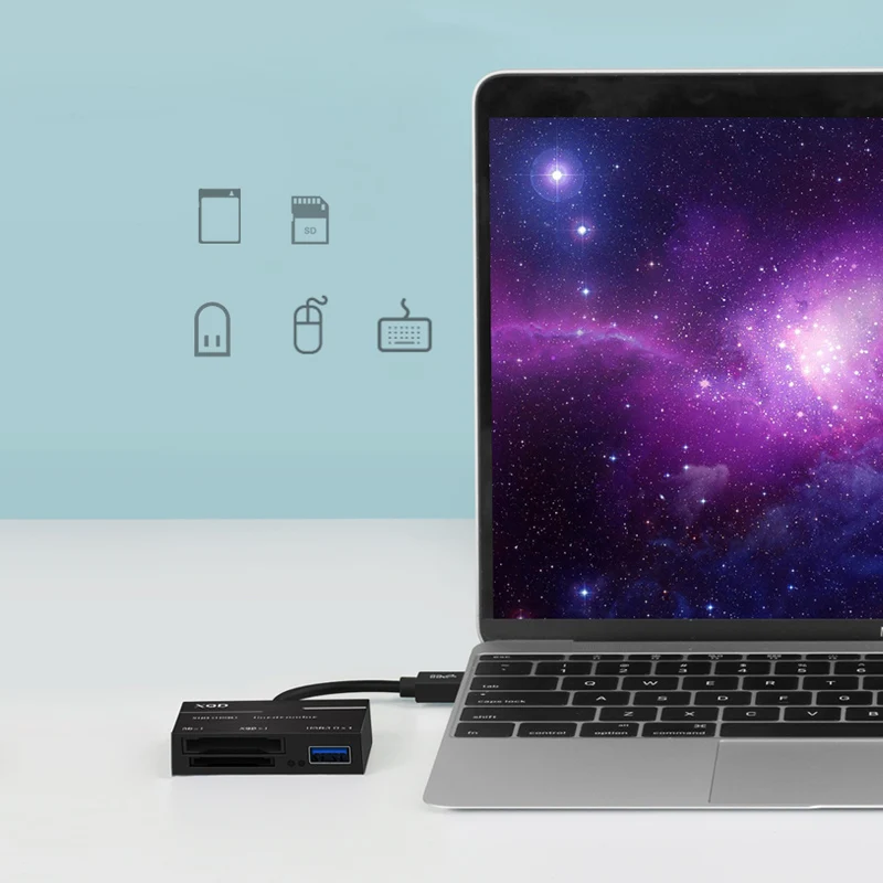 Tersedia USB 3.0 Tipe C USB Ke SD XQD Kabel Adaptor Pembaca Kartu Kamera USB 3.0/2.0 XQD ABS Portabel untuk Seri Sony G