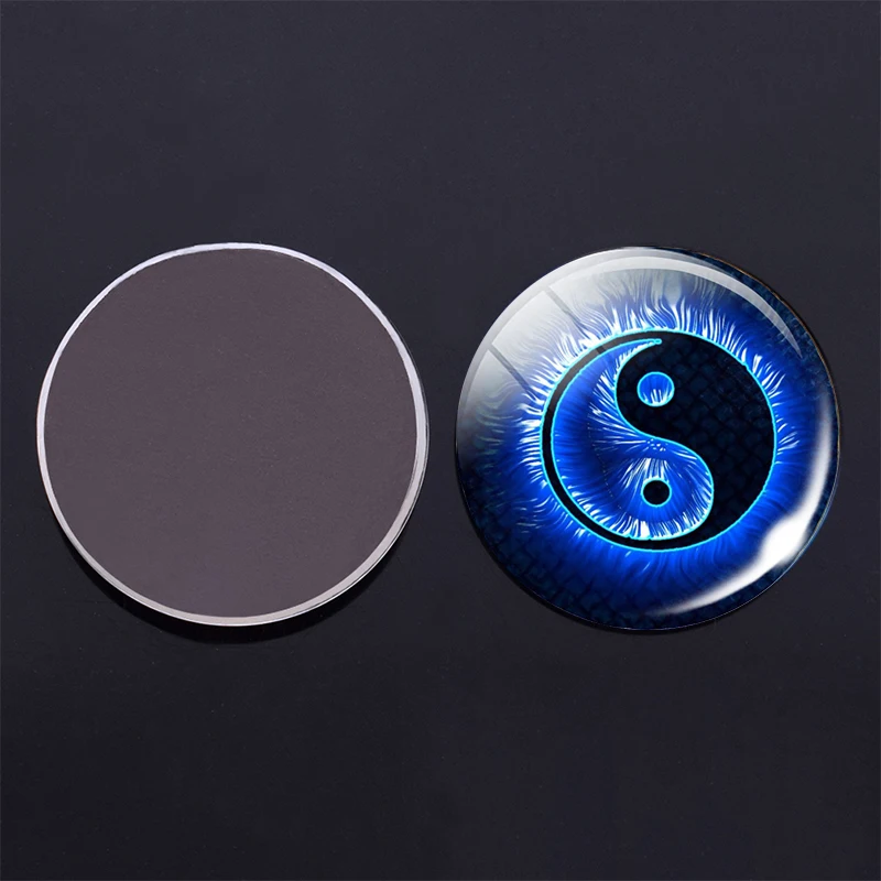 Yin Yang Magnetic Refrigerator Stickers Glow in the Dark Tai Chi Glass Cabochon Fridge Magnets Taoism Yoga Home Decor New 30mm