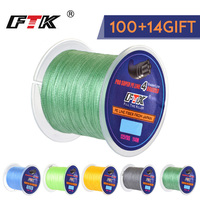 FTK 114M Braided Wire PE Braided Fishing 125Yards 0.10mm-0.40mm 8LB-60LB Line Multifilament Fiber Line for Saltwater