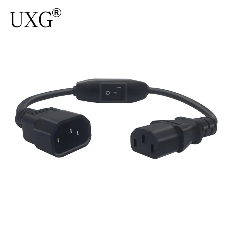 C14-C13 Extension Power Cord,IEC 320 C13 Female to C14 Male with10A On/Off Switch Power Adapter Cable Fr PDU UPS,1pcs