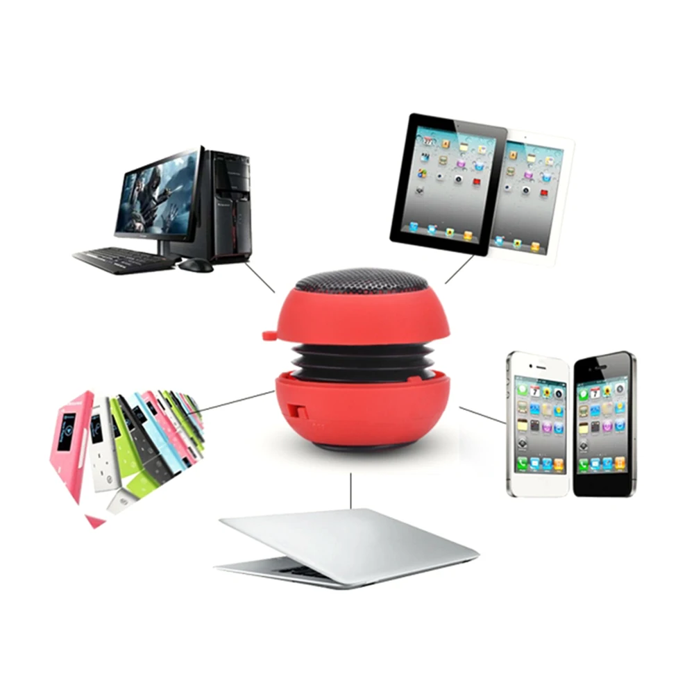 Hamburger Mini Speaker Mp3 Music Loudspeaker Player Outdoor 3.5mm  Wired Speaker Sound Box for Computer Phones