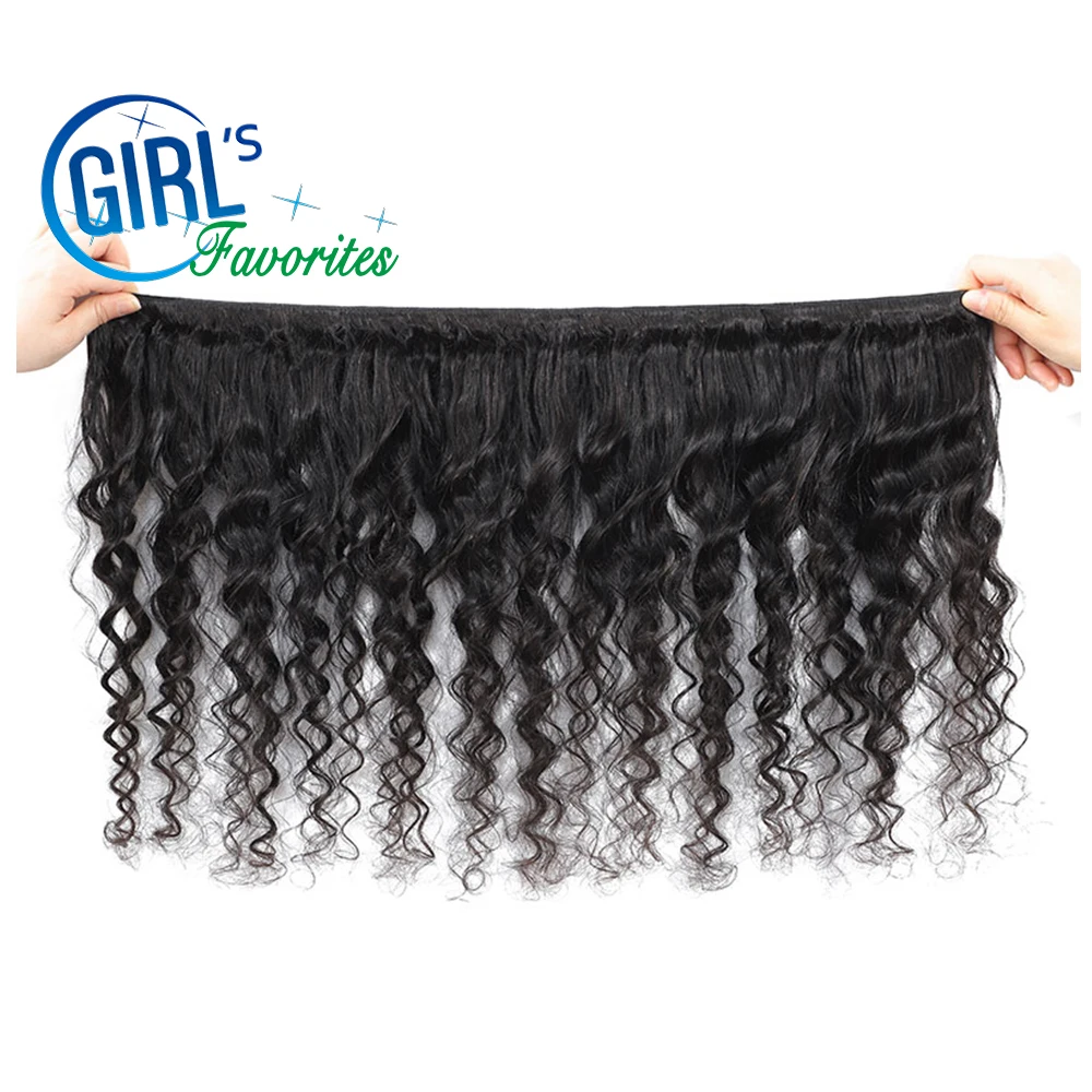 

10A Indian Deep Wave Bundles 100% Human Hair Bundles 8-30 Inch Remy Hair Extensions Clips Natural Color