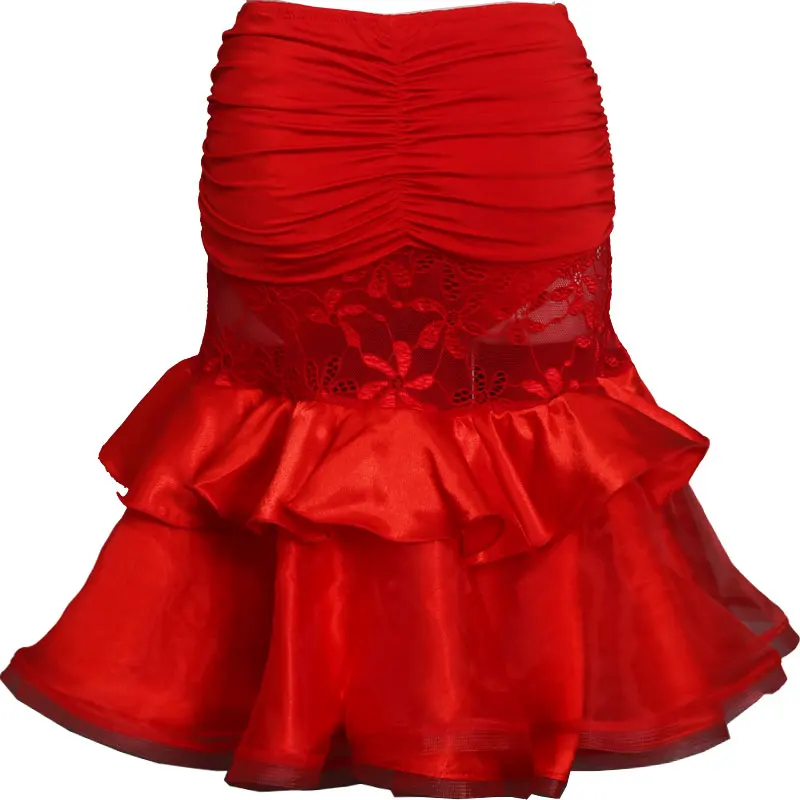 Ballroom Tango Rumba Cha Cha Latin Salsa Dance Dress Skirt Square Dance red Hip Hop Clothes Women Latin Dance Dress