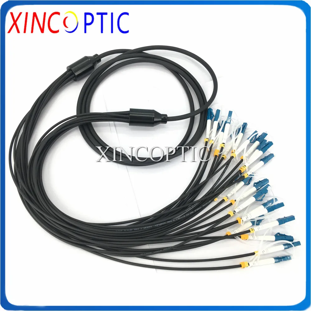 

12Cores Single Mode 12Fibers SMF G652D 6.0mm LCUPC-SC LC FC ST 10M Black LSZH/TPU Armoured Fiber Optic Patch Cord Cable Jumper