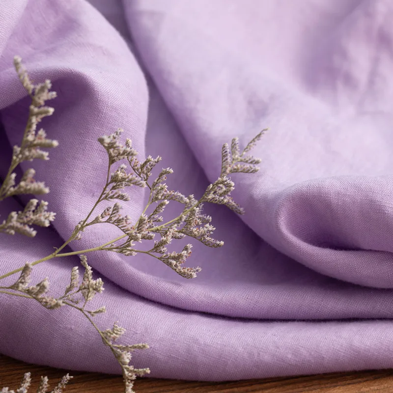 High quality flax fabric Lavender tissu Fashion gown, dress, trousers, shirt and jacket fabrics