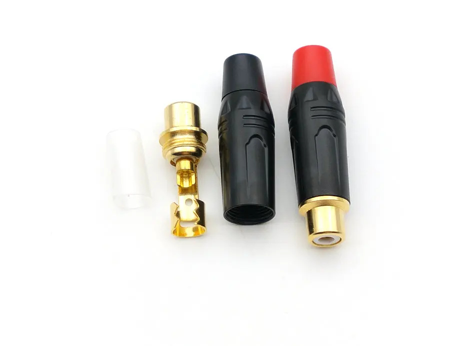 20pcs wholesale Gold plated brass RCA socket Audio Female soldering adapter