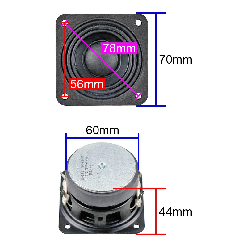 GHXAMP 2.75 Inch Mid-Bass Speaker 70mm Midrange Woofer Dual Voice Coil 8OHM Daul 10W Multi-fold Ring Edge Loudspeaker Diy 2PC