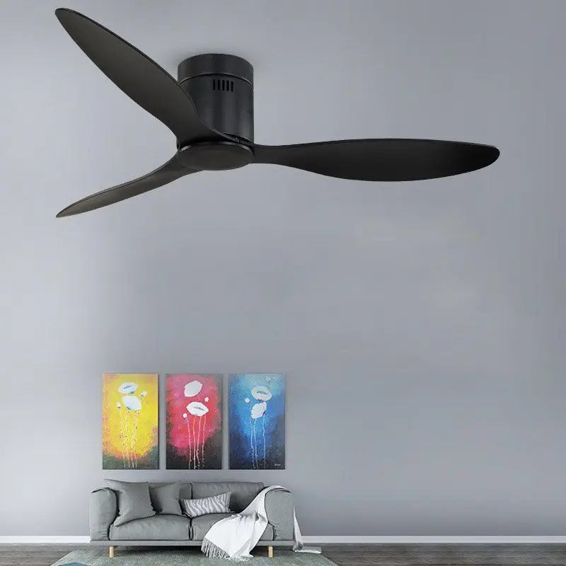 52inch Lower Floor Ceiling Fan With Remote Control Without Light Simplie Black White Led Ceiling Fans With Light Ventilador