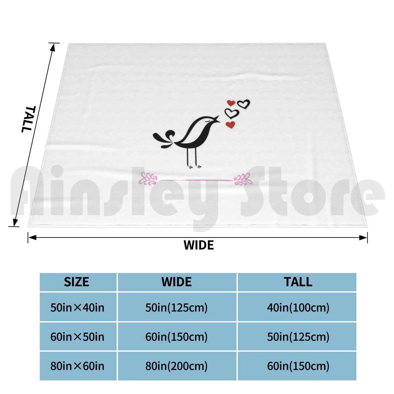 Singing Bird Blanket For Sofa Bed Travel Sing Bird Cute Music Note Love Heart Music Notes Heart Shaped Flower