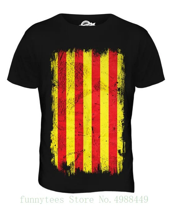 

Catalonia Grunge Flag Mens T Shirt Tee Top Catalunya Catalonian Gift Shirt 2019 Fashion 100% Cotton Slim Fit Top