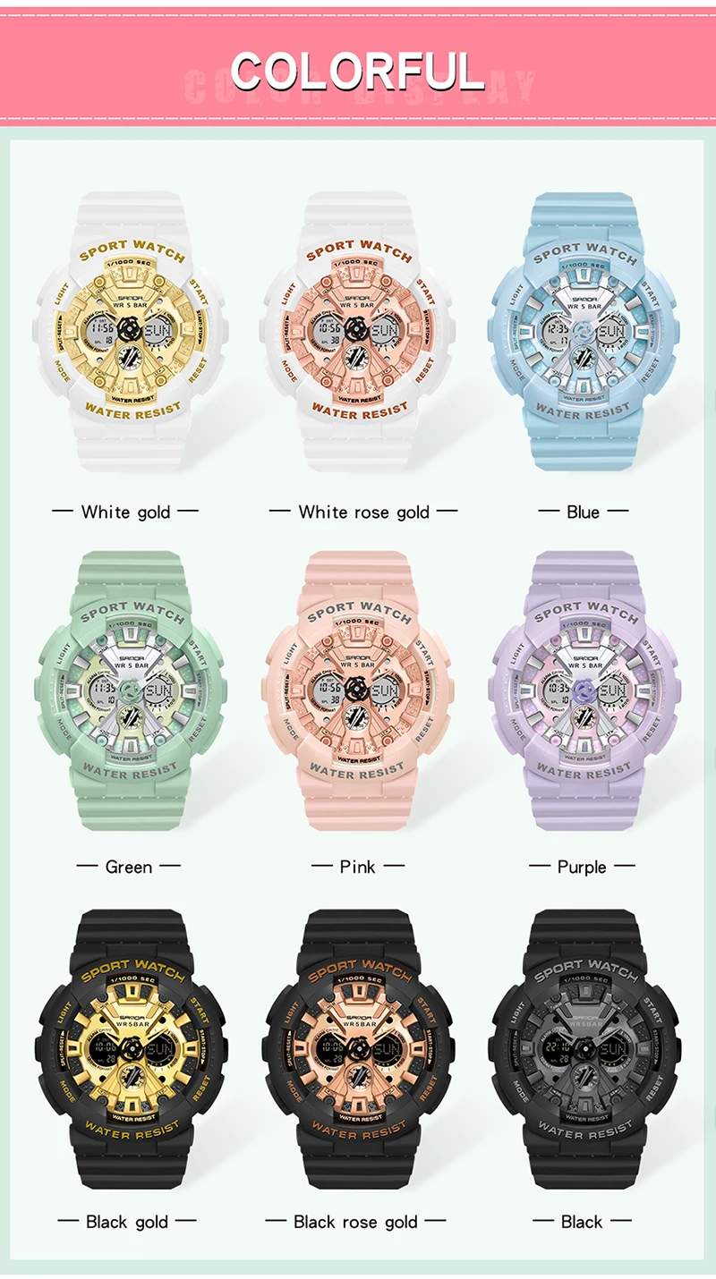 Women's LED Digital Sports Watch description 27