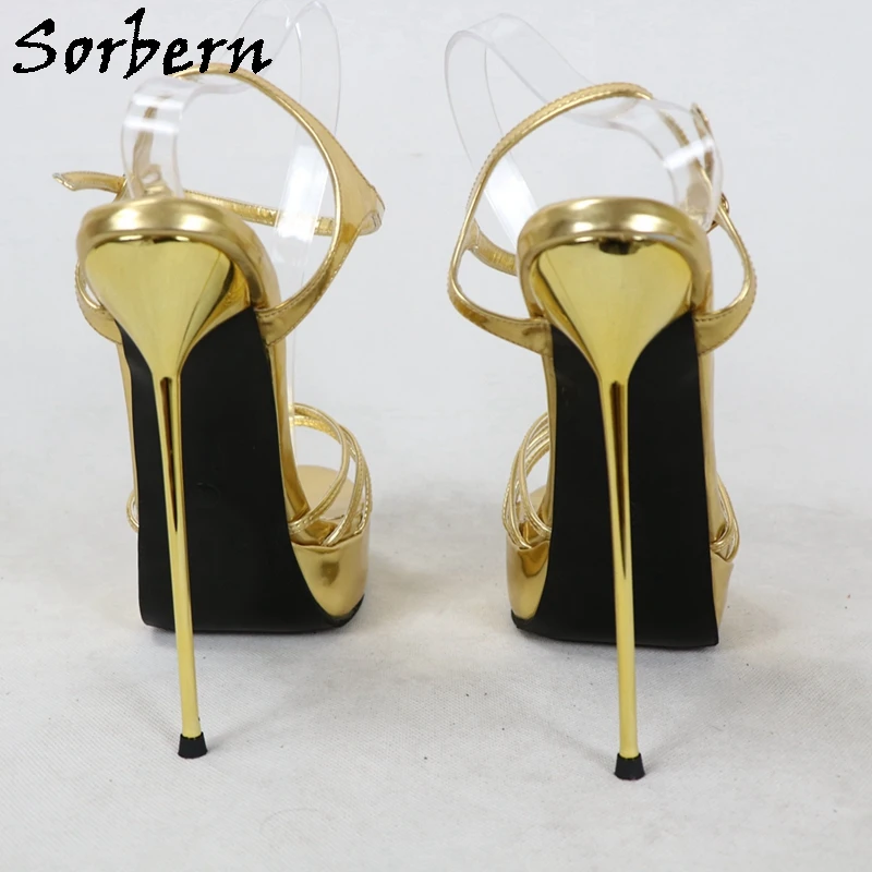 Sorbern Night Club Footwear Sandals Slingback Summer Shoes 12Cm 14Cm 16Cm Stilettos Steel High Heel Open Toe Ankle Straps Shoe