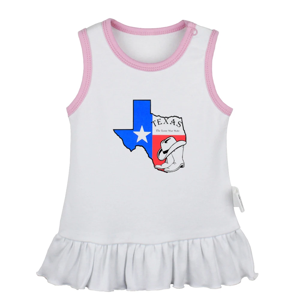 

Texas The Lone Star States The End Is Nigh Newborn Baby Girls Dresses Toddler Sleeveless Dress Infant Cotton Clothes