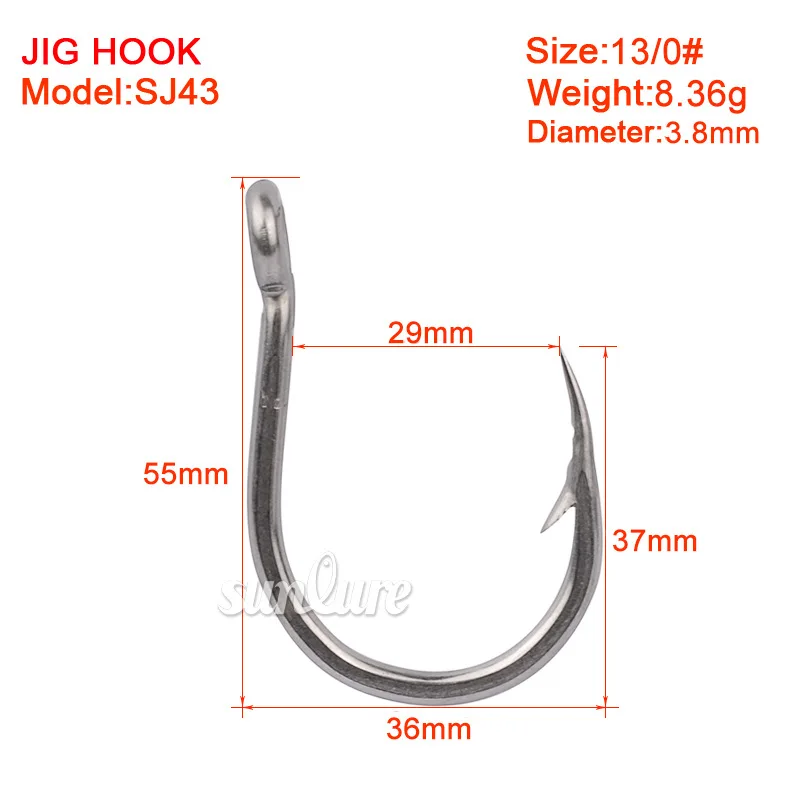5/10Pcs Meer Angeln Edelstahl Fisch Haken Stahl Stacheldraht In Fly Haken Wurm Teich Angeln Köder Halter jig Loch Pesca – Detail 7