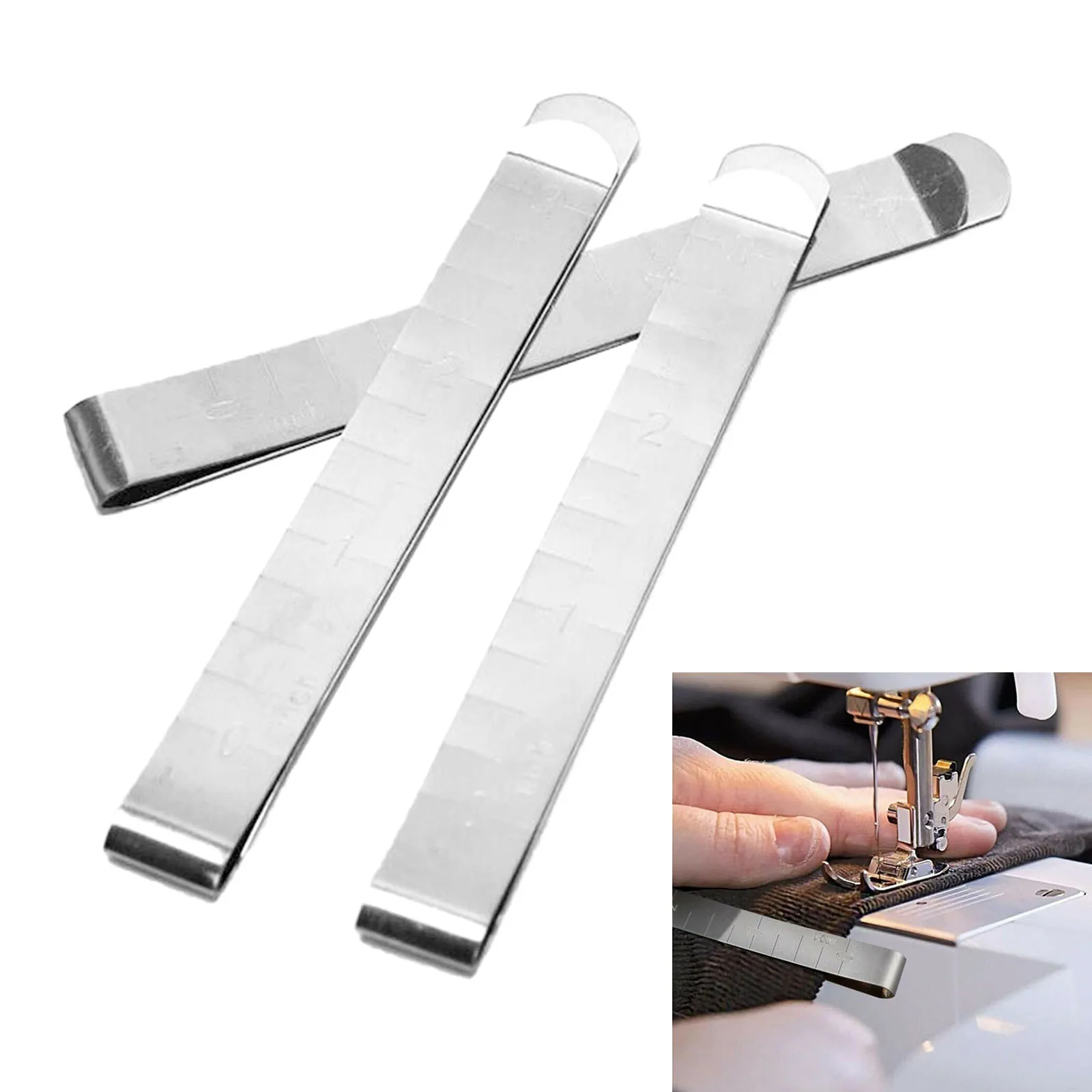 5Pcs Silver Sewing Quilting Clips Stainless Steel Hemming Clips Measurement Ruler Patchwork Fabric Quilting Craft Sewing Tool