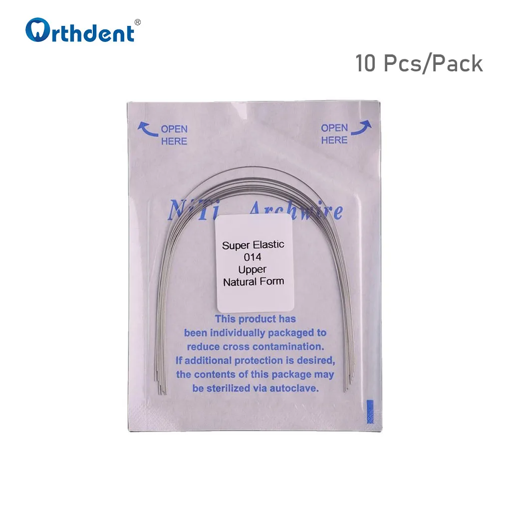 10 Packs Dental Arch Wires Orthodontic Super Elastic NITI Memory Round Archwire Natural Form Lower/Upper 012/014/016/018/020