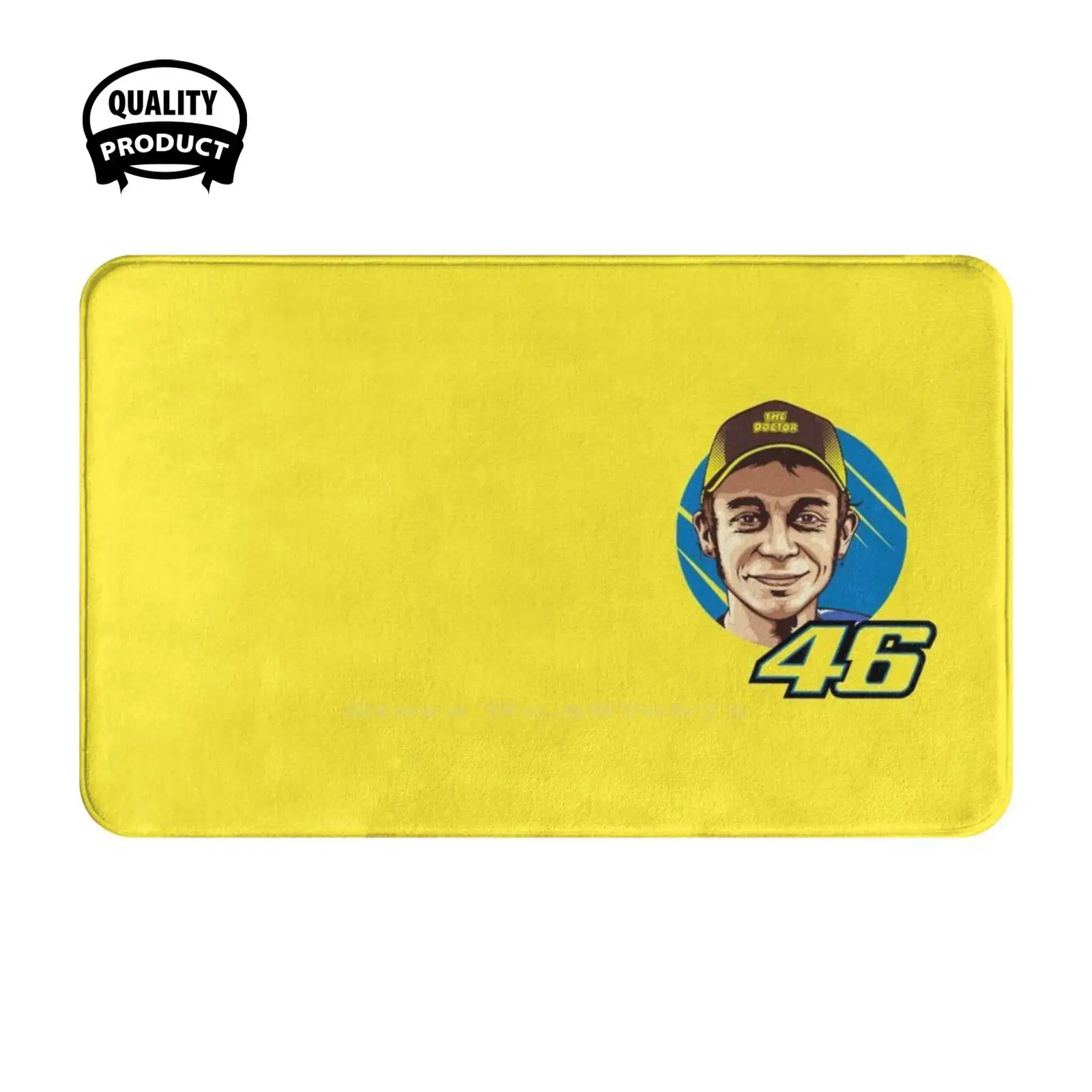 The Doctor Motosports Cartoon Portrait Soft Cushion Home Carpet Door Mat Car Rug Motorsport Racing Team Factory Vale Yellow