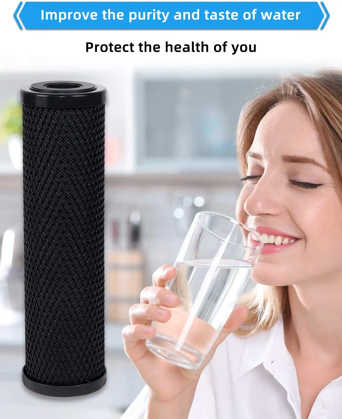 Coronwater Activated Carbon Impregnated Cellulose 5 Micron Water Filter Cartridge C1 For Water Purifier