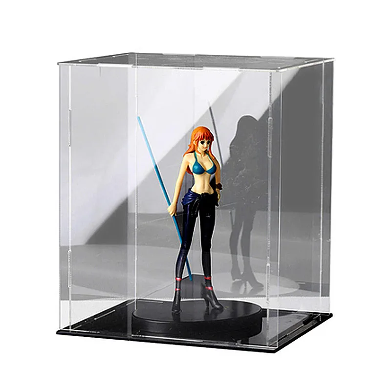 Clear Acrylic Plastic Display Case Box With Colorful Light Dustproof Perspex Protection UV