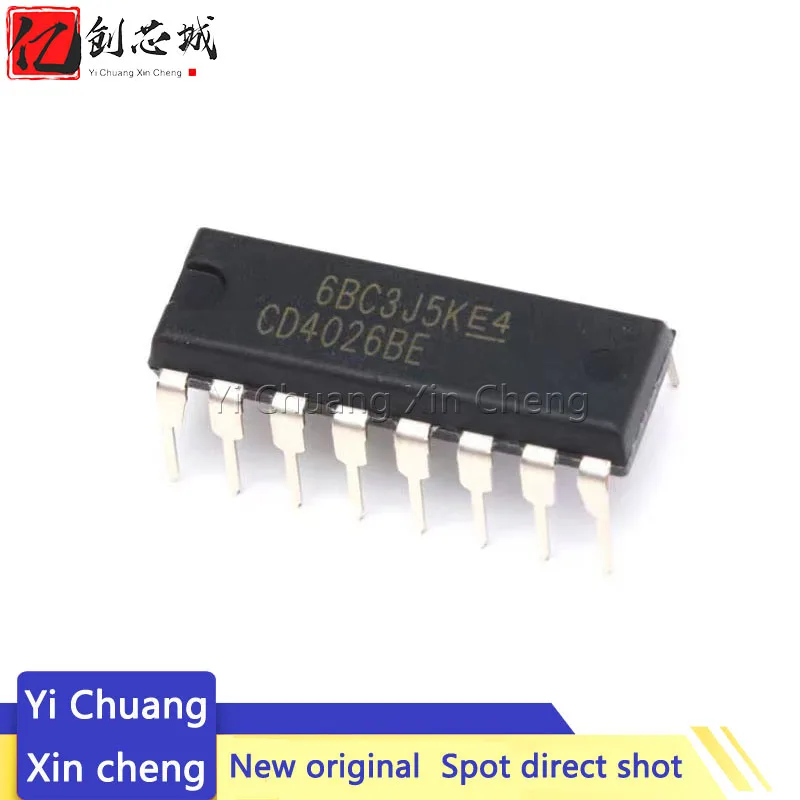 

10PCS CD4026 CD4026BE 4026 IC CMOS Counters Decade/Divider DIP-16