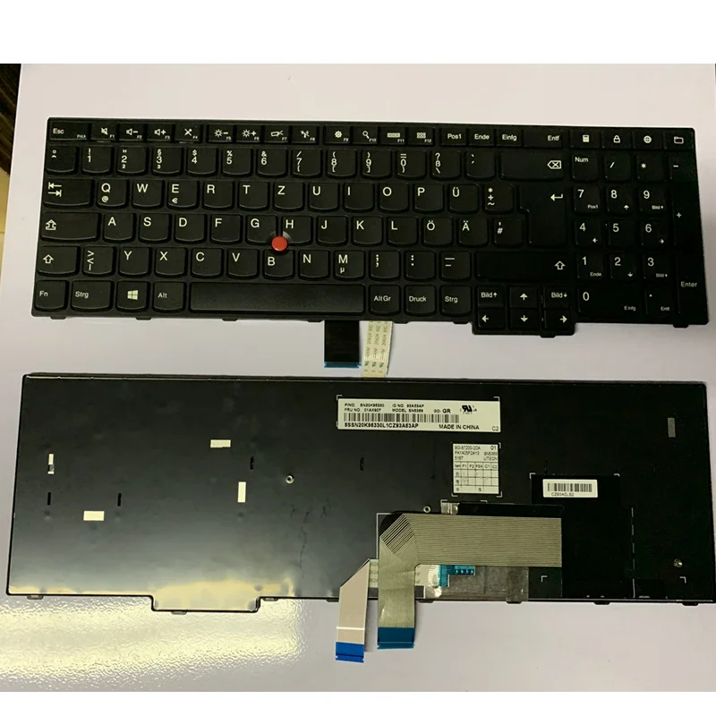 Teclado de laptop ar/fr/g/br/ru, compatível com lenovo thinkpad e550, e550c, e555, e560, e565