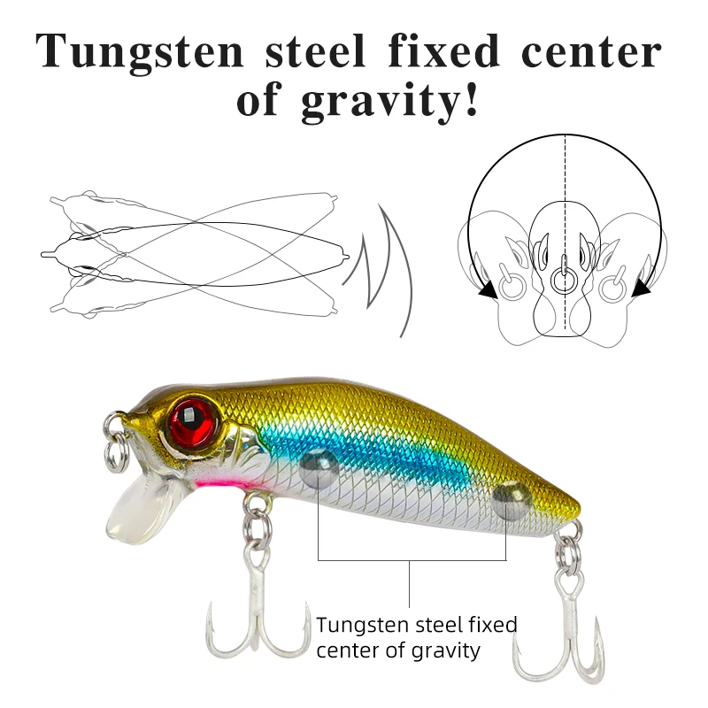 TSURINOYA 64F Dead Floating Minnow Fishing Lure DW71 64mm 6g Pike Bass 0-30cm Shallow Range Jerkbait Tungsten Weight Hard Baits