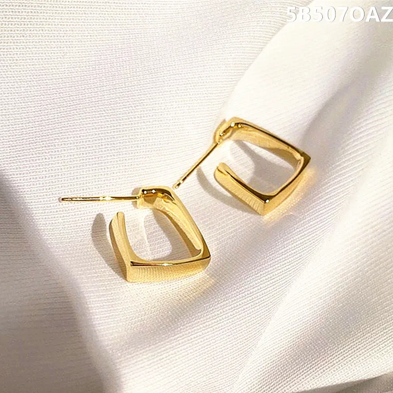 Golden Hoop Earrings Korean Geometry Metal Gold Earrings For women Female Retro Drop Earrings 2021 Trend Fashion Jewelry