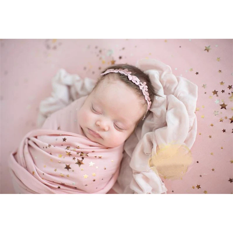 Newborn Baby Photo Hat Bonnet Gold Stars Infant Boys Girls Photo Shoot Cap Beanie Sequined Star Bebe Hats Photo Props