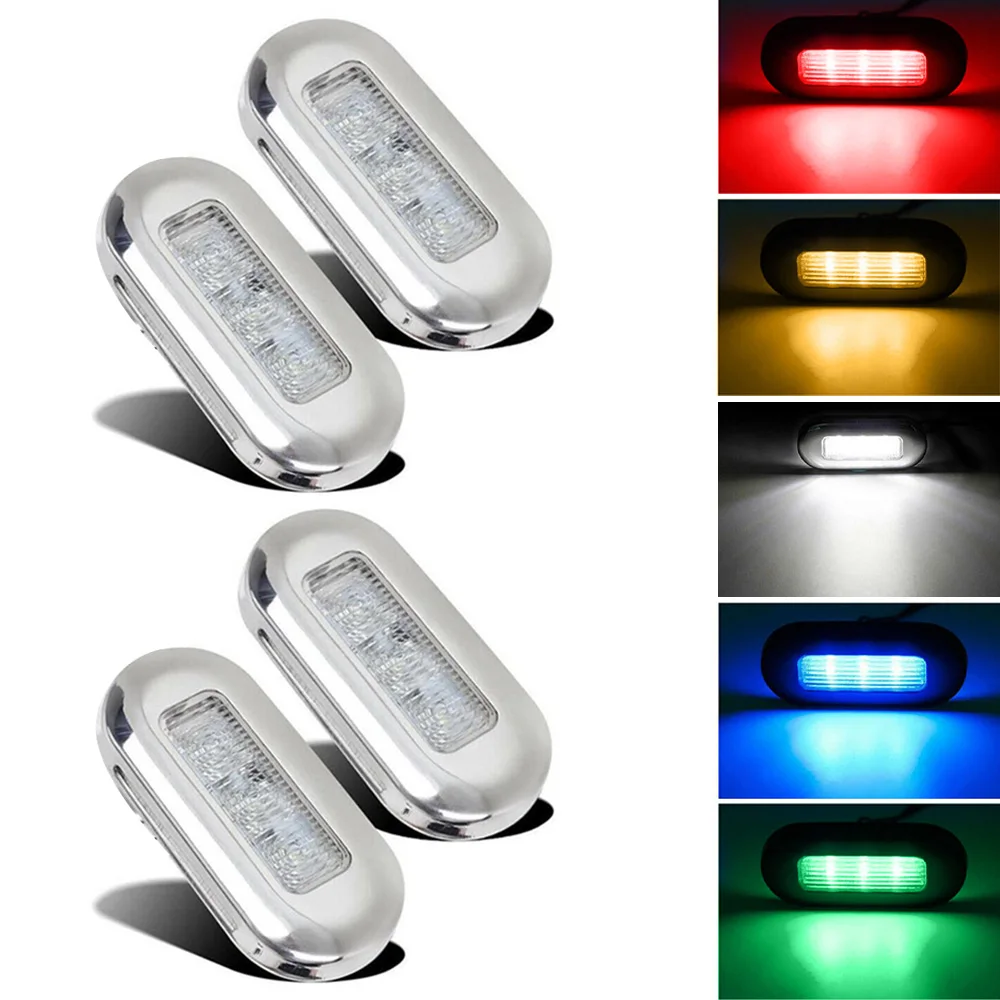 4PCS 12V Marine Boat Transom LED Stern Light Marine Courtesy Indicator Turn Signal Lighting Tail Lamp Yacht Accessory Taillights