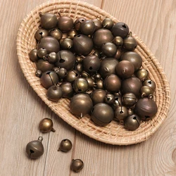 10PCS Retro Handmade Bronze Bell Small Copper Jingle Bells Necklace Bracelet Making Tools Campanula Accessory Home Decor Crafts