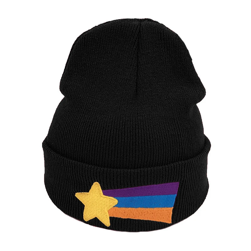 Winter Gravity Falls Same Unisex Knitting Rainbow Beanies Men Women Keep Warm Windproof Ponytail Cold Hats Short Paragraph W80