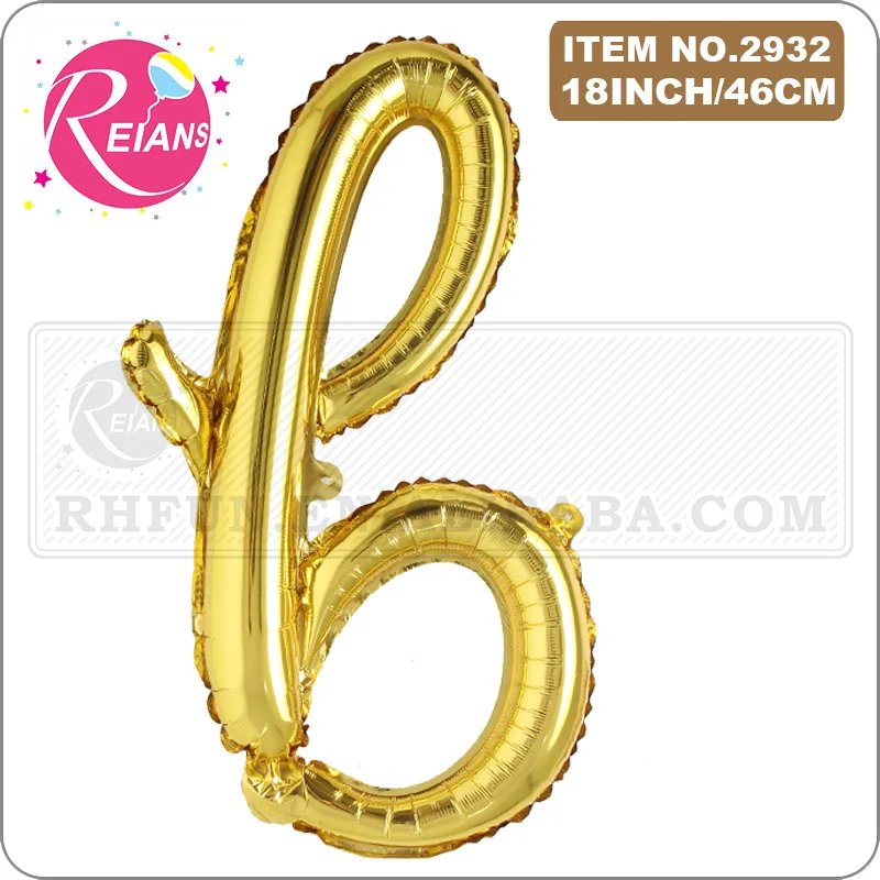 16 inch Gold Happy Birthday letter A-Z balloons Lowercase letters handwriting style letters ballons birthday party decor Globos