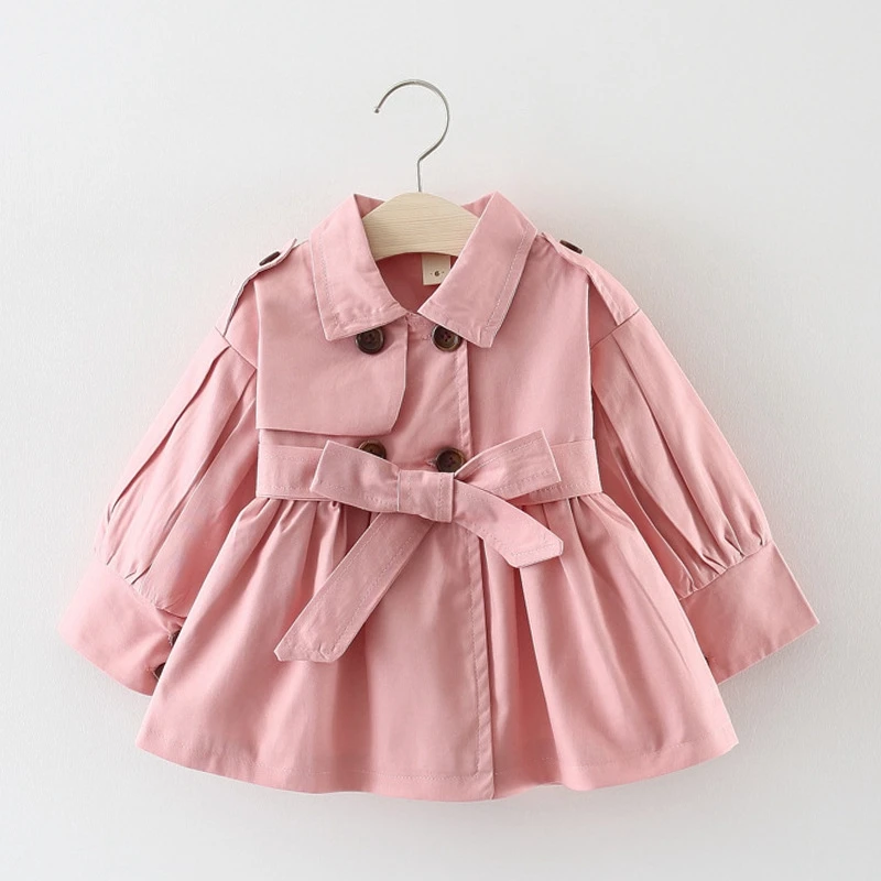 CROAL CHERIE Spring  Jackets Children Bow Trench Coat For Girls Windbreaker Coat Infant Kids Princess Outerwear Clothes