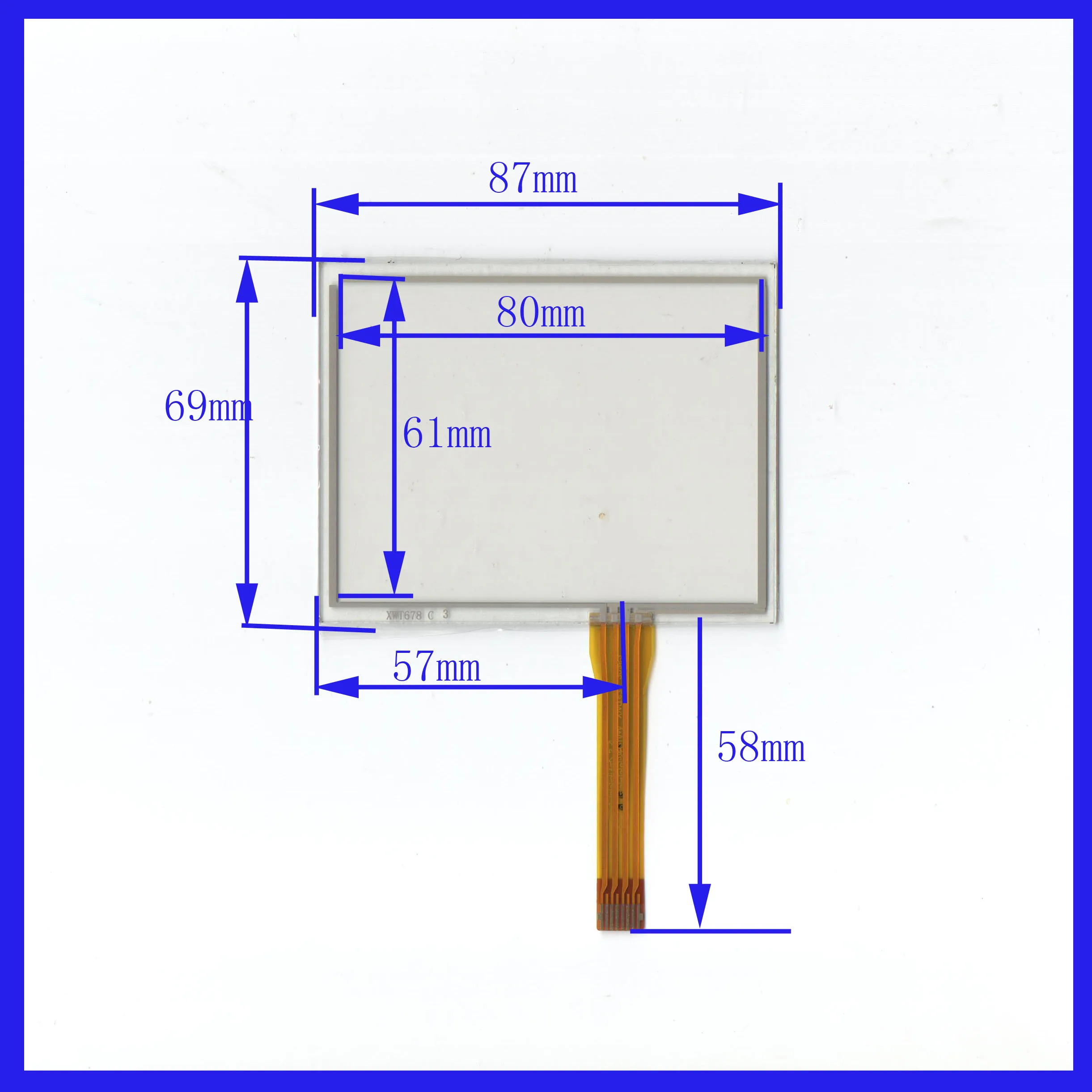 

ZhiYuSun 3.8inch 4 wire TOUCH SCREEN 87*69mm for gps glass touch panel XWT678 this is compatible