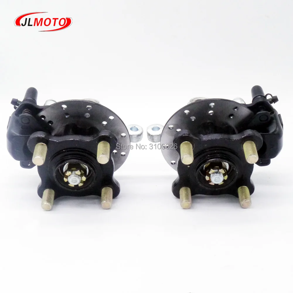 1 ZESTAW Wrzeciono zwrotnicy amortyzatora kierownicy z zaciskiem hamulcowym 100 mm M14 * 4 STUD 130 mm Piasty tarczowe pasujące do Buggy Go Kart Quad Bike