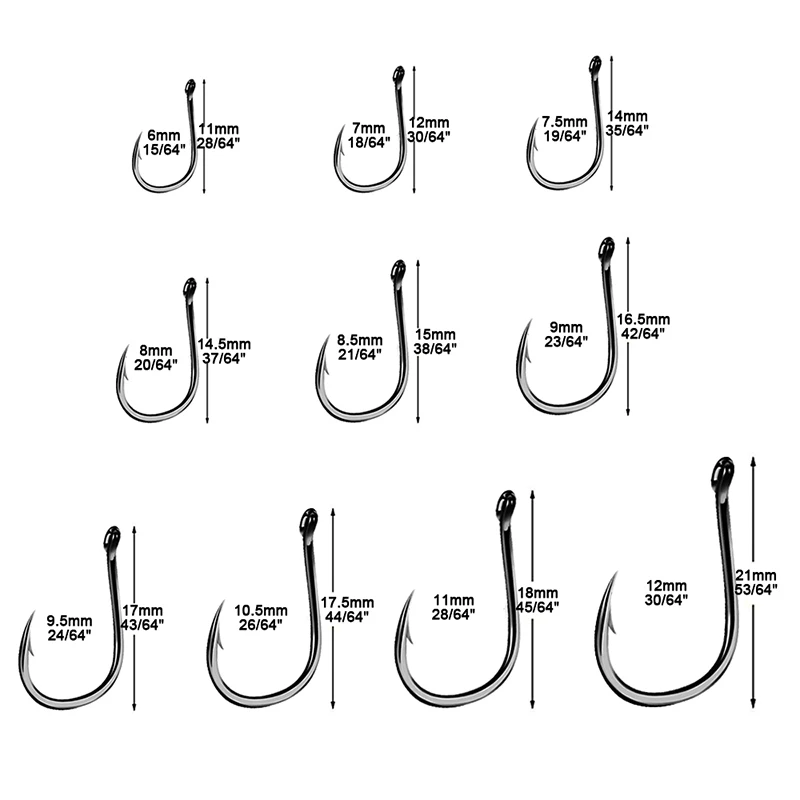 70-100Pcs/box Mix 3#-12# Fishing Hook Set Carbon Steel Jip Barbed Carp Fishing Hooks Fishhooks Sea Fishing Tackle Accessory Box