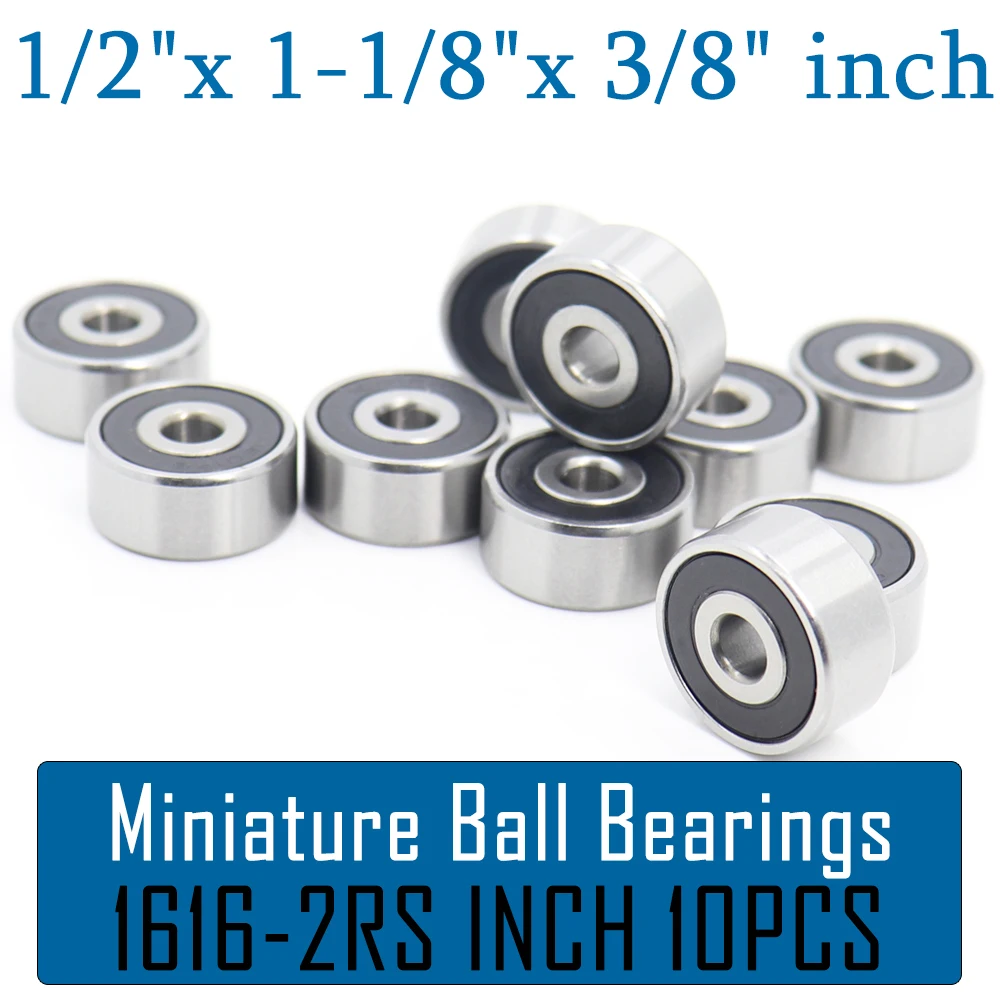 

1616 2RS ( 10 PCS ) inch Ball Bearings 12.7*28.575*9.525 mm 1616RS Bearing