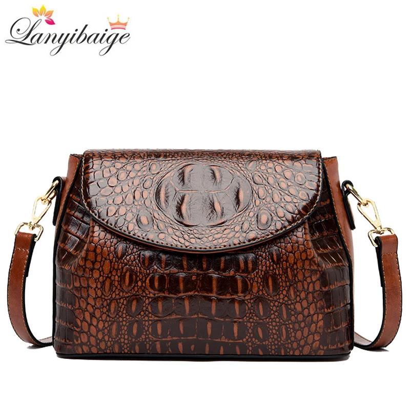 Luxury Brand Handbags For Women 2023 Sac A Main Ladies Crocodile Pattern Leather Crossbody Bags Designer New Shoulder Bag Bolsos