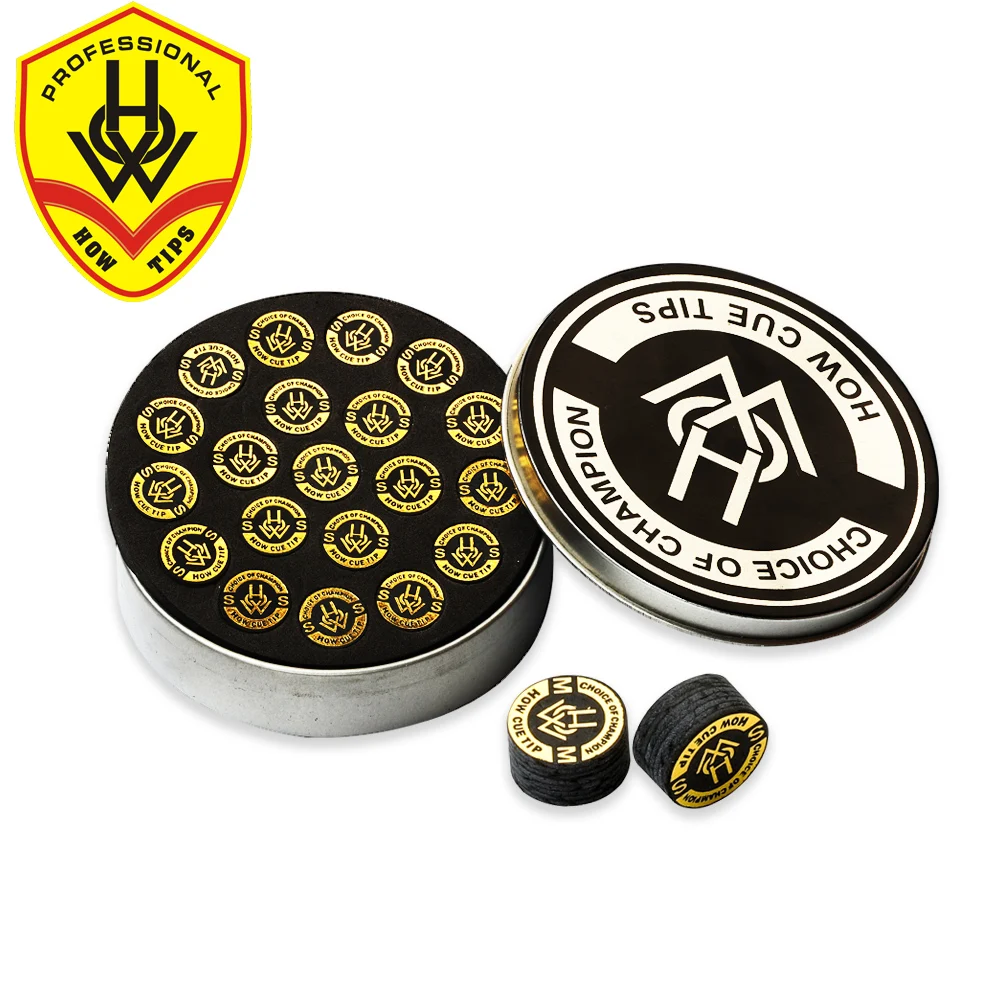 

HOW Pool Cue Tip HOW Nine Ball 14mm Tip 1 Pcs Black 8 Professional Tip Billiard Stick Tip Billiard 8 Layers of Skin Professional