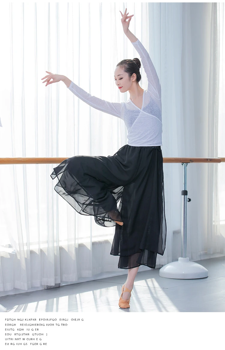 Modern Dance Training Pants Adult Classical Yoga Costumes Chiffon Elegant Wide-Legged Pants Form High Quality