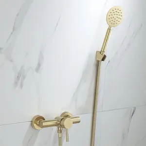 Tuqiu-Wall Tap for Bathroom Tap, Brushed Gold, Bath and Shower Mixing Taps, Hot and Cold 10 Main Sales Luxury Bathroom Tap - №4