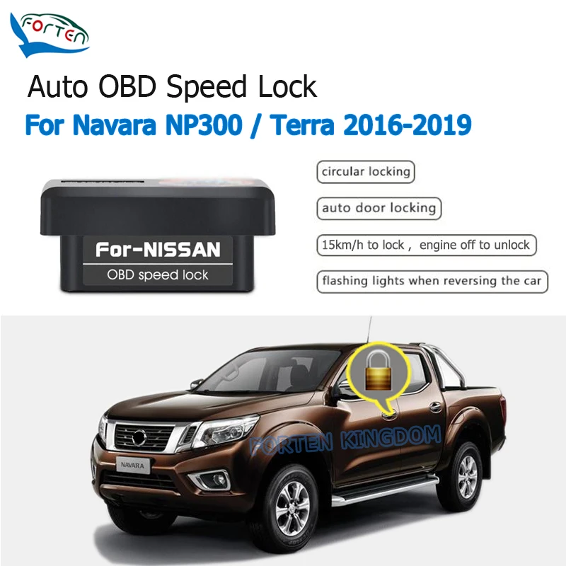 Forten Kingdom Car Auto OBD Plug And Play Speed Lock & Unlock Device 4 Door For Navara NP300 / Terra 2015-2019