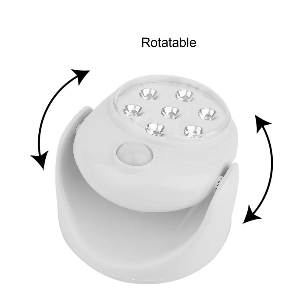 Lámpara de luz inalámbrica con Sensor activado por movimiento, lámpara de pared con rotación de 360 grados, luces blancas para porche, iluminación interior y exterior