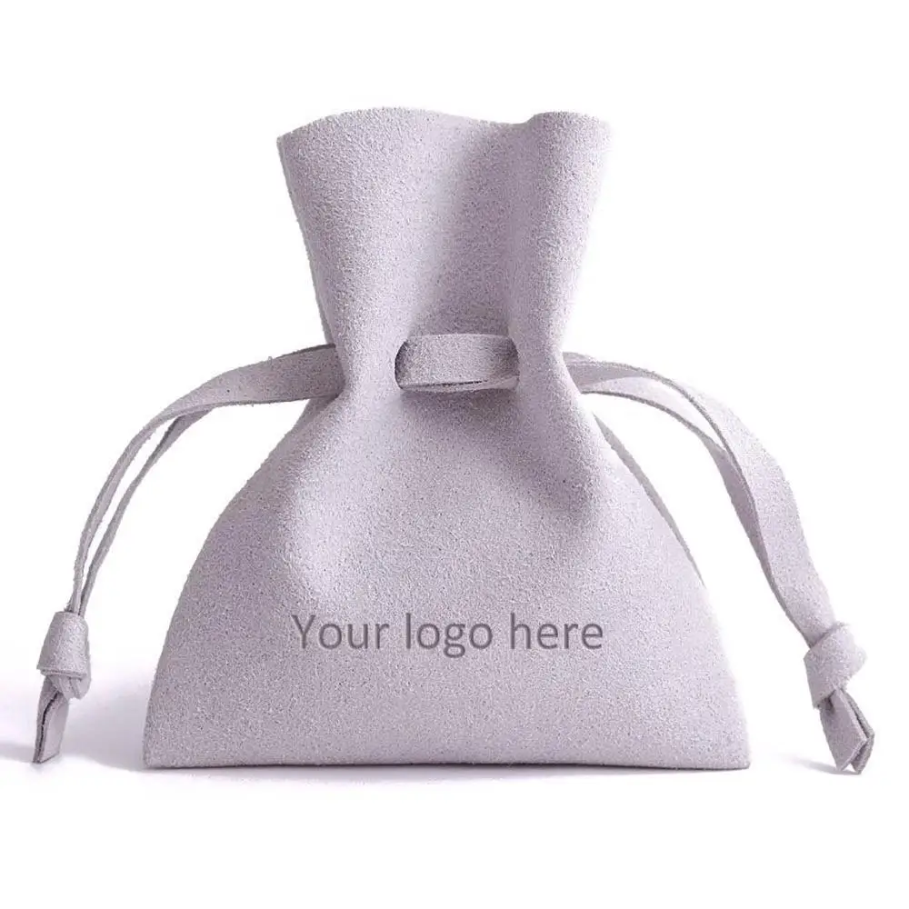 100pcs Personalized Logo Custom Printed Name Jewelry Packaging Chic Small wedding Favor Pouches Microfiber Bulk Business Rings