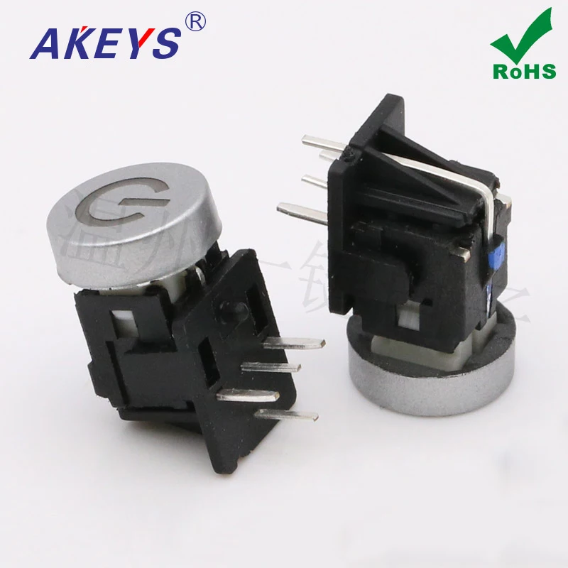 5pcs TS-H016 Power Switch Side Plug With Light Button with LED Cap Tact Switch 4-pin Jog Reset