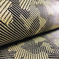 3K 240gsm blue black Camouflage pattern Carbon Kevlar fiber blended fabric cloth 20\