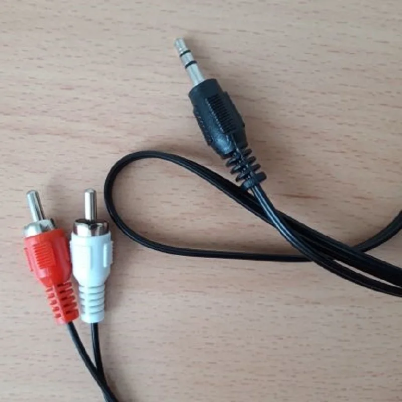 1M สาย3.5มม.ถึง2 RCA Y สายสัญญาณเสียงสำหรับ PC DVD TV VCR ลำโพงกล้องสาย