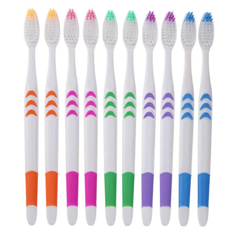 10PCS Double Ultra Soft Toothbrush Bamboo Charcoal Nano Tooth Brushes Dental Personal Care Teeth Brush Support Wholesale